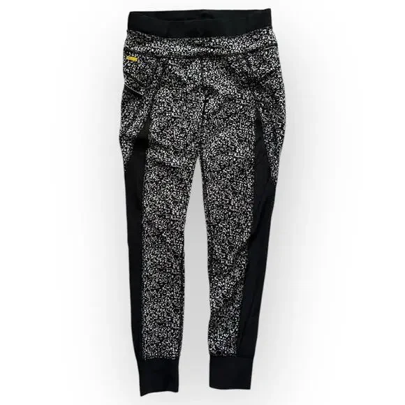 Lole Women's Black & Gray Geometric Sheer Side Activewear 7/8 Leggings Size S - Picture 1 of 13